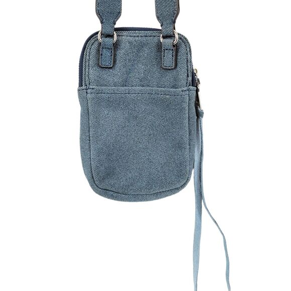 Aimee Kestenberg Crossbody Purse Small Denim Adjustable Nylon Strap - Picture 2 of 6